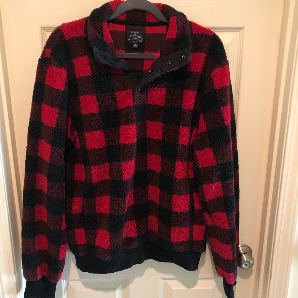 Men’s J. Crew Red & Black checkered fleece